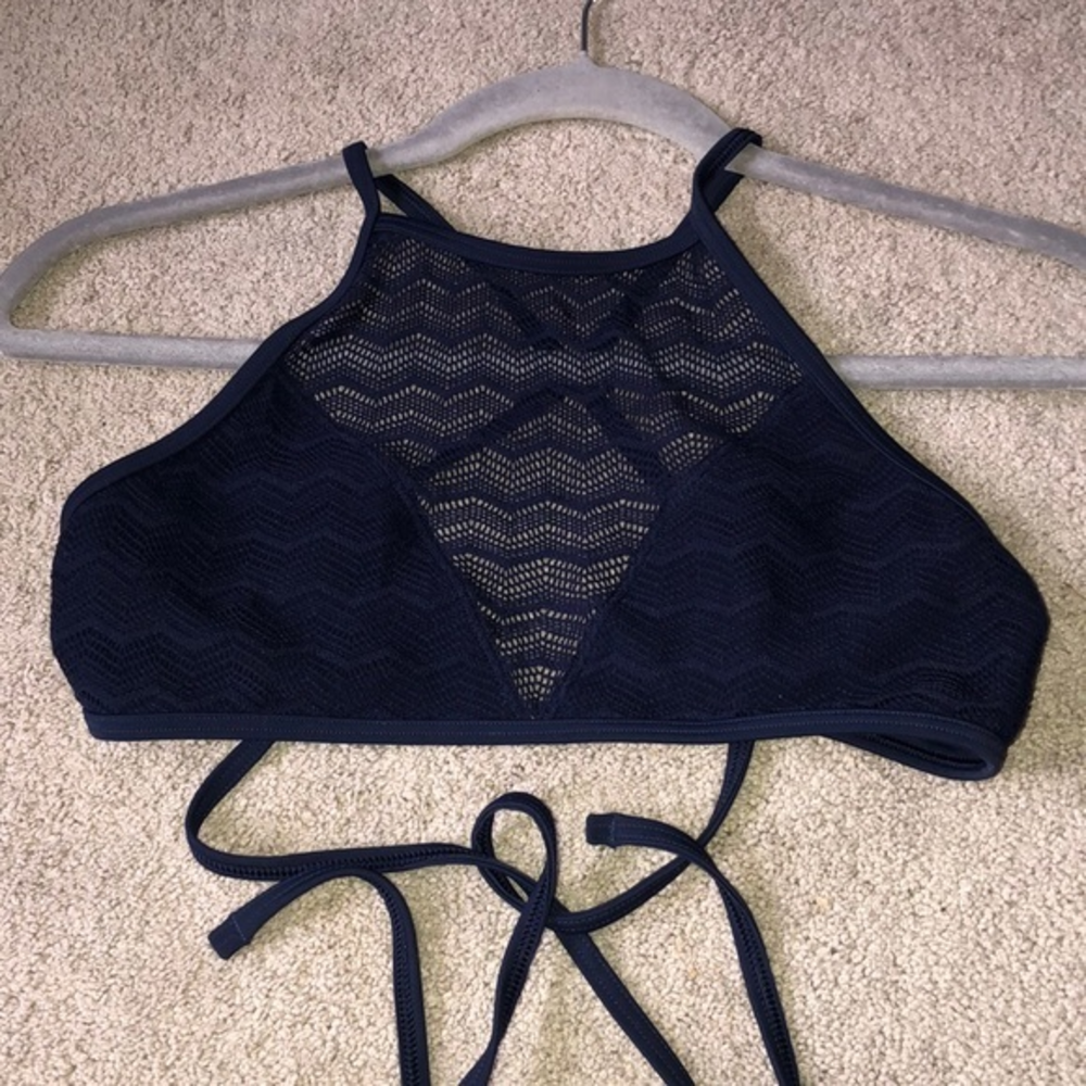 Aerie Crop Bikini Top‎ Medium Navy Blue